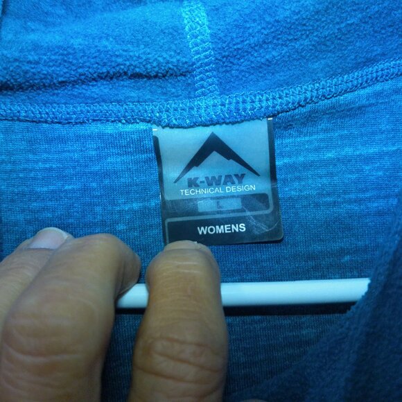 K-Way Technical Design Women’s Cowl Neck Pullover Teal Heather – Size Large - Picture 2 of 3